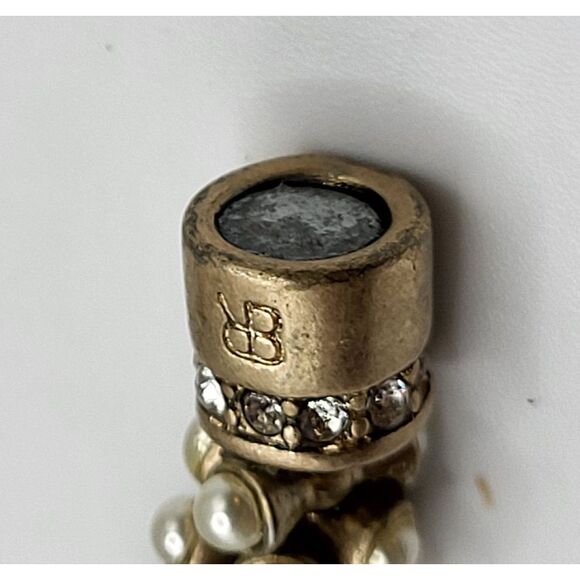 Banana Republic CHampagne Gold Imitation Pearl Chunky Bracelet 8in - Picture 6 of 6